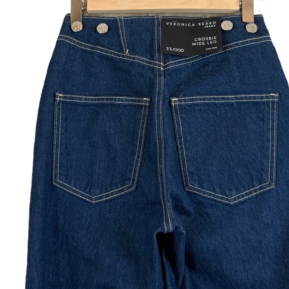 New Veronica Beard $348 Crosbie Wide Leg High Rise Comfort Stretch Jeans Size 23 - Picture 4 of 10